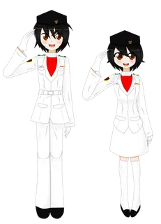 卡通女孩人物白制服