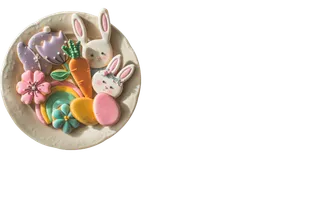 复活节桌面摆放盘子