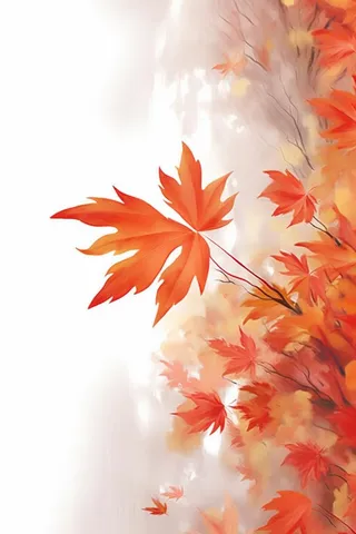 秋叶橙红色意境大气背景