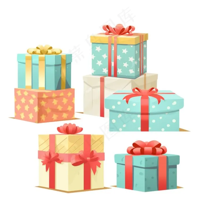 礼物礼盒卡通插画免抠(1024x1040)
