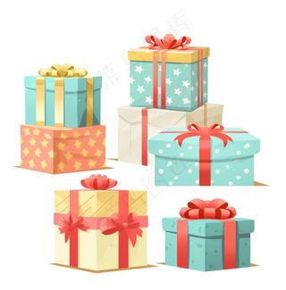 礼物礼盒卡通插画免抠