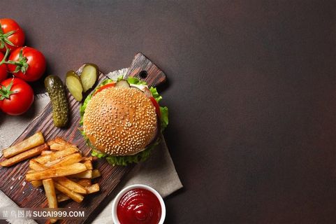 西式美味汉堡高清图片