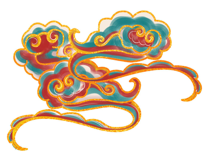 中国风中式国潮敦煌云纹祥云插画图案云朵云彩元素PSDAI设计素材
