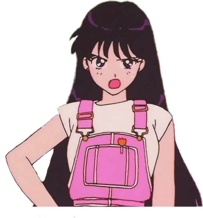 玫红背带裤女孩卡通