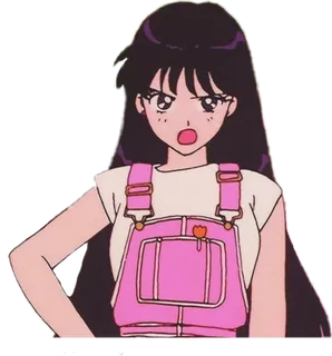 玫红背带裤女孩卡通 玫红背带裤女孩卡通