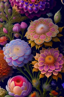 炫彩插画精细花朵海报壁纸