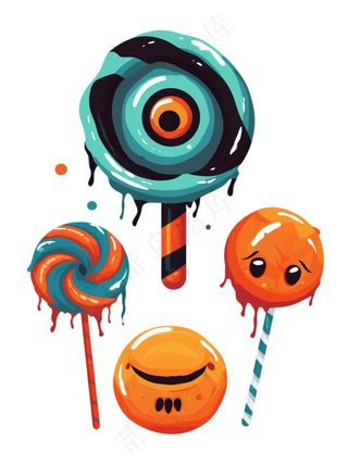 糖果万圣节不给糖果就捣蛋插画免抠