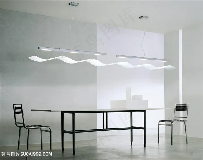 黑白极简风格室内装饰效果高清图片