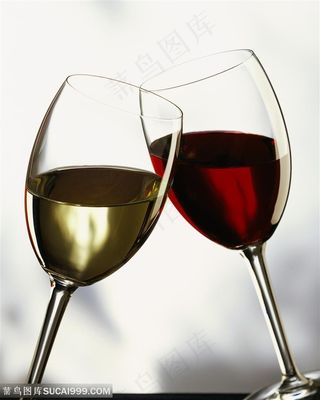 动感酒水-两杯倾斜的高脚杯