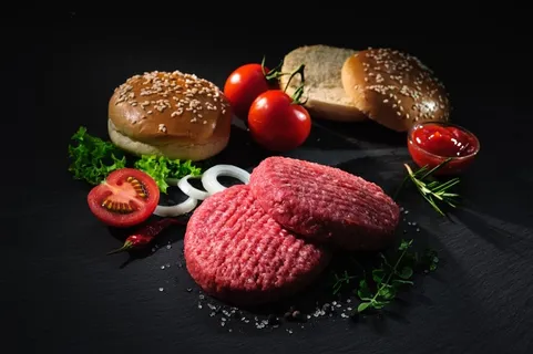 汉堡包牛排蔬果食物原材料高清图片 汉堡包牛排蔬果食物原材料高清图片