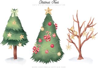 圣诞节圣诞树圣诞老人闪亮装饰电商促销折扣海报