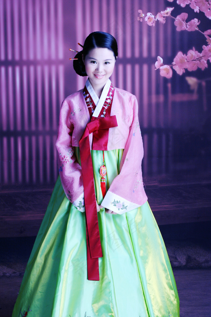 韩国女生韩服图片