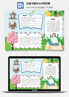 立春习俗Word手抄报