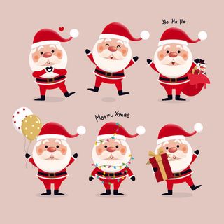圣诞节圣诞老人挂画素材