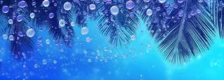 夏日椰树水珠冰爽背景