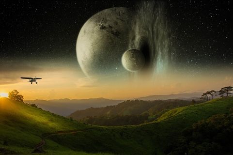 元宇宙世界天空风景背景墙