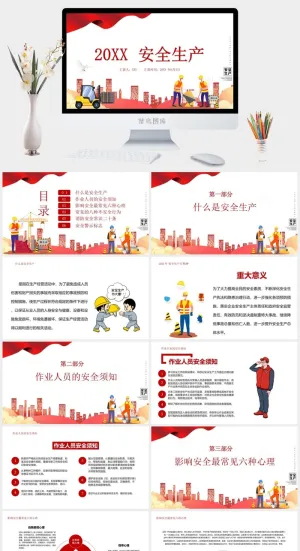 安全生产PPT模板预览图