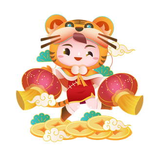 2022虎年新年灯笼鞭炮福袋