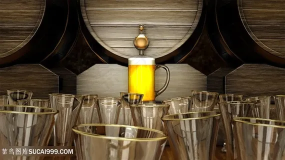 酒窖里装啤酒饮品图片