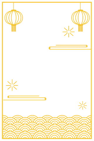 中国风中式传统祥云图案国潮古风边框云纹装饰元素PNG免抠素材图