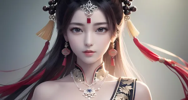 AI小姐姐美女二次元绘画古装大眼头饰漂亮032 AI小姐姐美女二次元绘画古装大眼头饰漂亮032