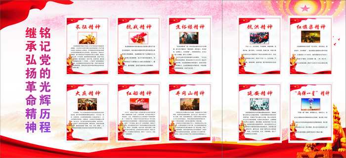 党建展板画面cdr矢量模版下载