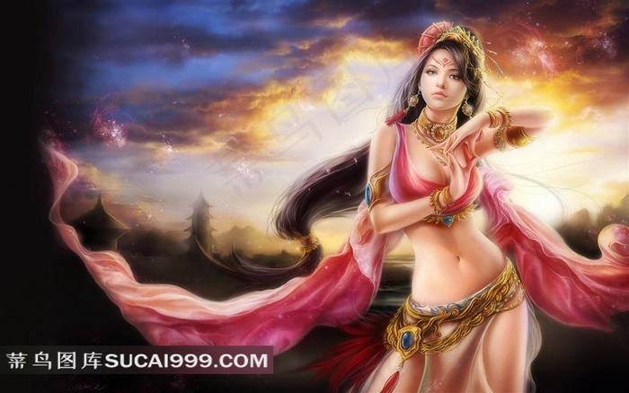 性感动漫美女插画素材