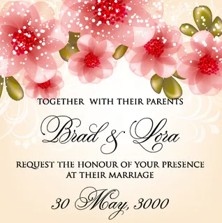 祝贺婚礼结婚邀请卡素材