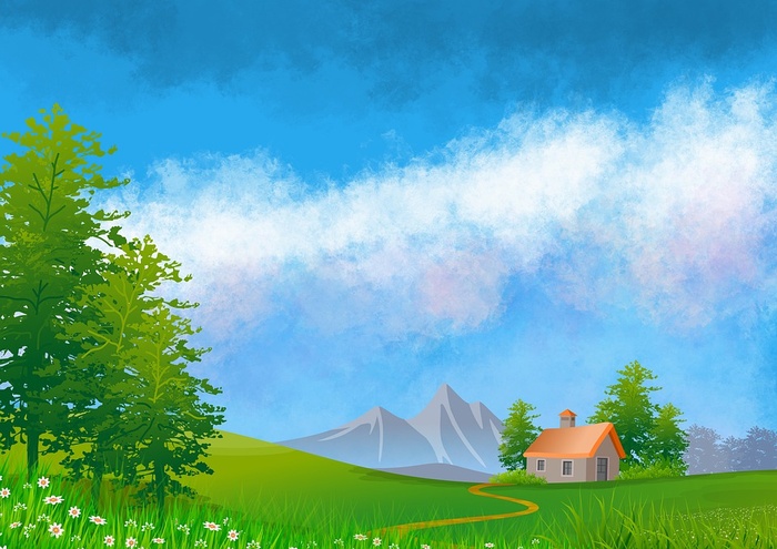 冬天白色背景风景