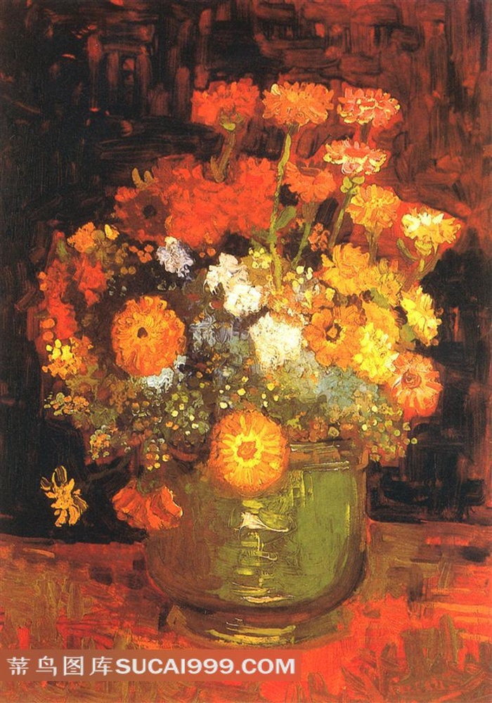 鱼尾菊油画素材