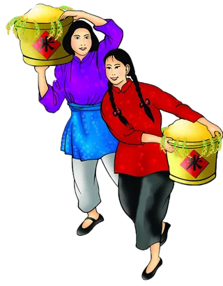 卡通欢庆丰收现代农业