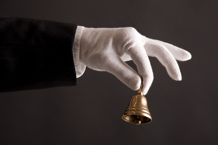 服务员手拿铃铛手势图片