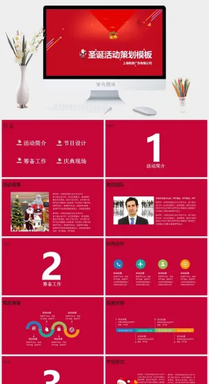 喜庆圣诞节活动策划PPT模板预览图
