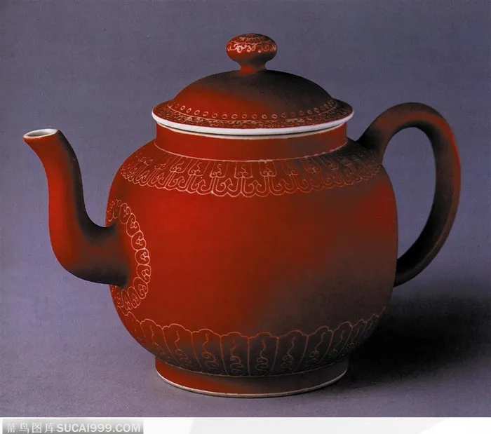 中华传统-红色的茶壶