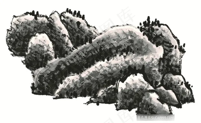 山石国画欣赏素材