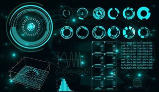科技科幻未来仪表盘HUD界面UI图标数据图形图案