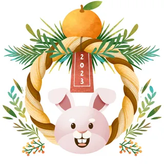 喜庆兔年大古2023年挂画