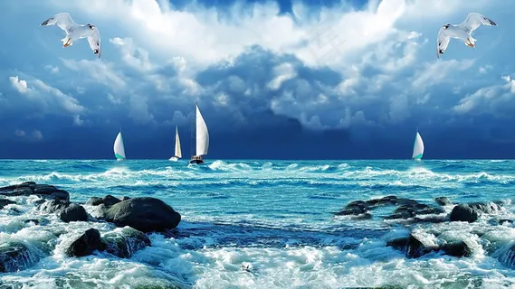 蔚蓝大海唯美风景壁纸 蔚蓝大海唯美风景壁纸