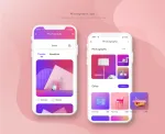 UI多页面包装展示手机APP交互界面样机长图概念PSD设计模板