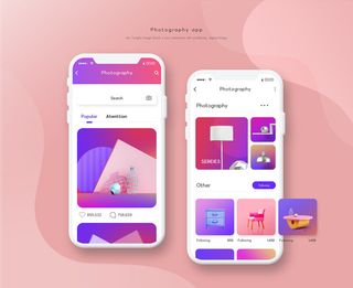 UI多页面包装展示手机APP交互界面样机长图概念PSD设计模板