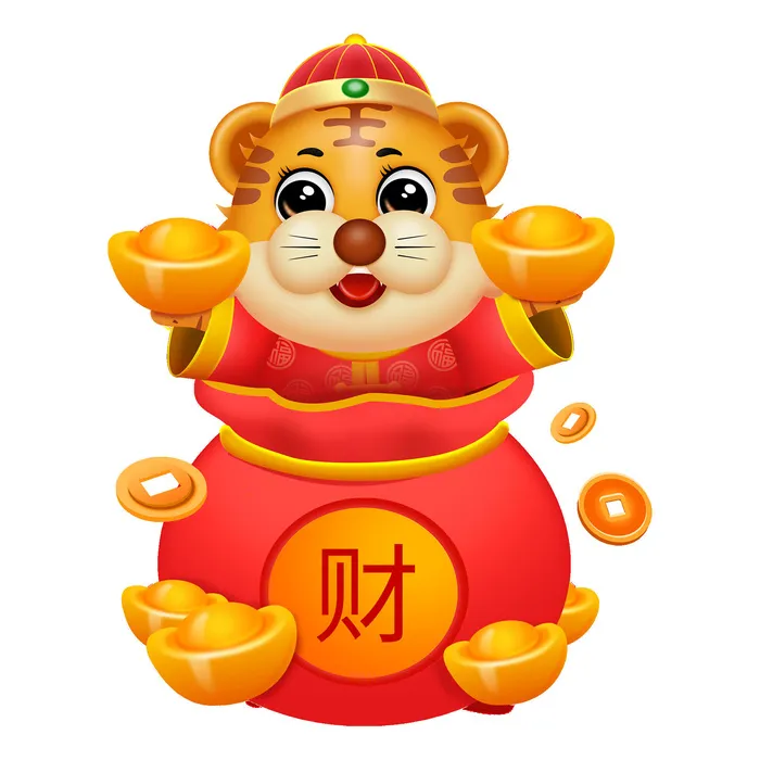PNG免扣2022虎年新年春节元旦卡通老虎形象图片插画PSD设计素材psd模版下载