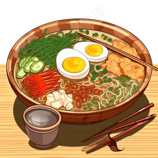 面条泡面美食插画免抠