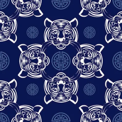 春节新年中国风虎年老虎元素平铺背景大图插画AI矢量设计素材eps,ai矢量模版下载