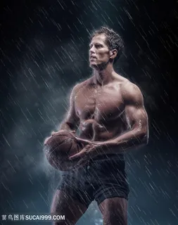 打篮球的国外肌肉男高清图片