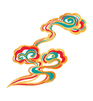 中国风中式国潮敦煌云纹祥云插画图案云朵云彩元素PSDAI设计素材