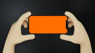 手持苹果手机拍照插画展示样机