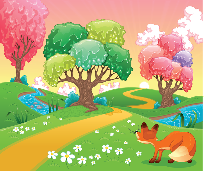 卡通美景与动物