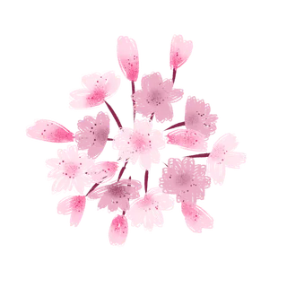 春天浪漫粉红色樱花手绘樱花梅花桃花花朵图片PNG免扣素材