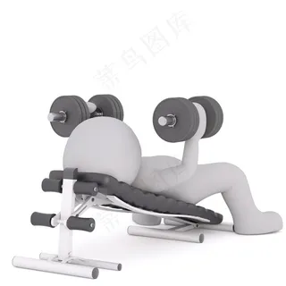 3D小人哑铃健身图片