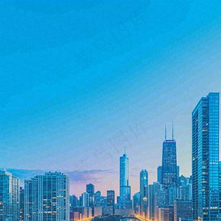 夜晚城市建筑高楼大厦，CBD写字楼